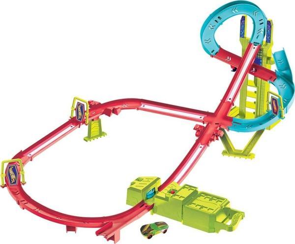 Mattel Oyuncak Hot Wheels Neon Yarışlar Çoklu Yarış Heyecanı Pist Seti HPC07 - Image 1