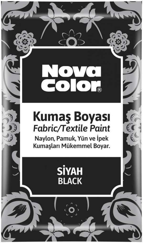 Nova Color Toz Kumaş Boyası (12 Gr X 12 Adet) Siyah Nc-904 (12 Li Paket) - Image 1