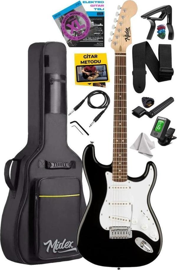 Midex RPH-30WB Gül Klavye Strat Kasa SSS Elektro Gitar Seti - Image 1