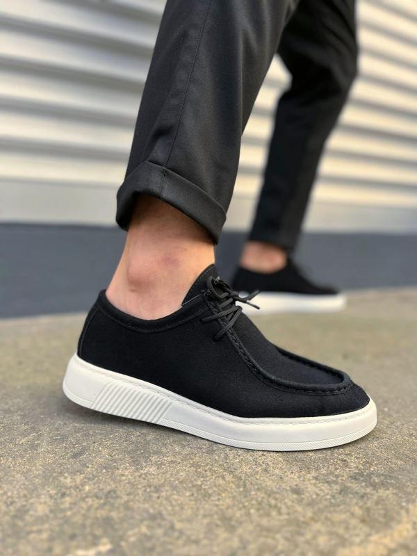 JY170 Tornado Bağcıklı Süet Erkek Günlük Spor Klasik Ayakkabı SBT - Siyah - Image 1