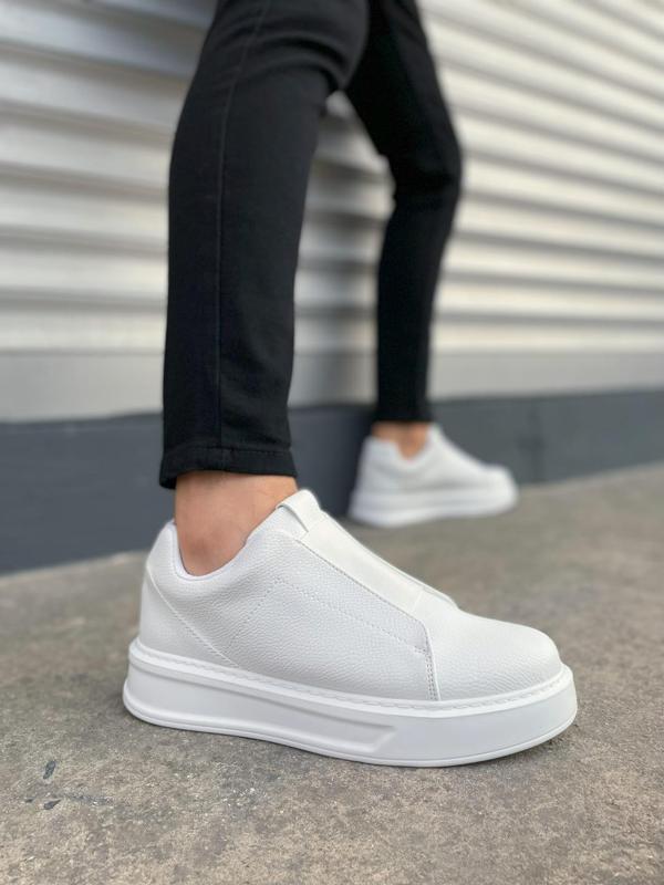 JY007 Alba Bağcıksız Cilt Erkek Günlük Sneaker Ayakkabı CBT Beyaz - Image 1