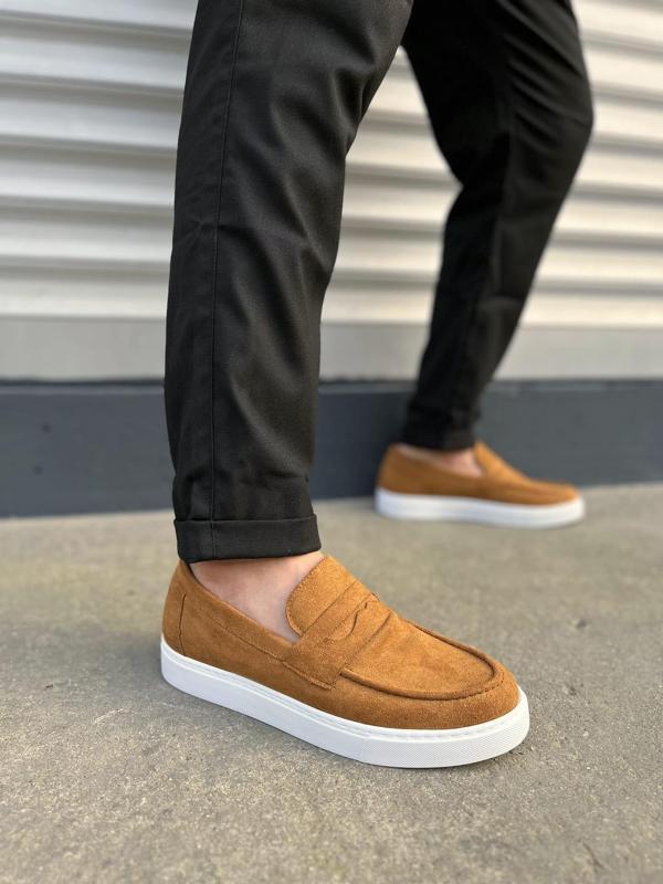 JY180 Estilo X Bağcıksız Süet Erkek Günlük Spor Klasik Ayakkabı SBT - Taba - Image 1