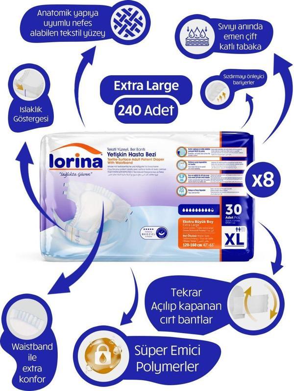 Lorina Bel Bantlı Xl 30’Lu 8 Paket 240 Adet - Image 1