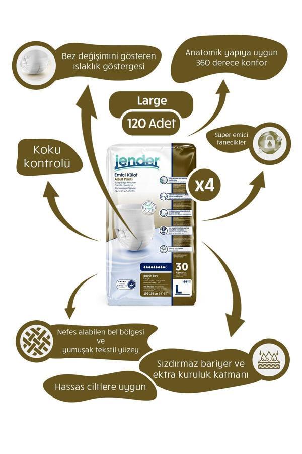 Jender Külot Large Hasta Bezi 30 Lu 4 Paket - Image 1