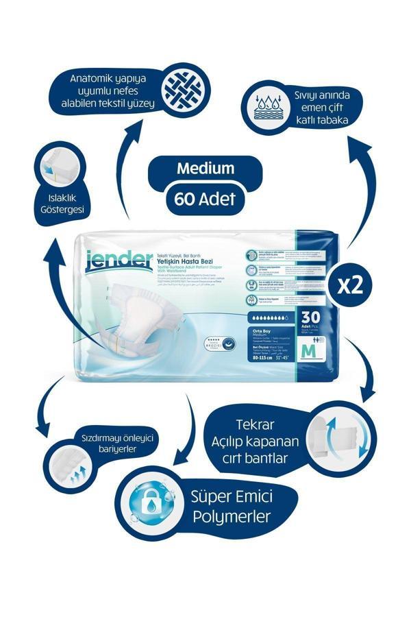 Jender Bel Bantlı Hasta Bezi Medium 2 Paket - Image 1