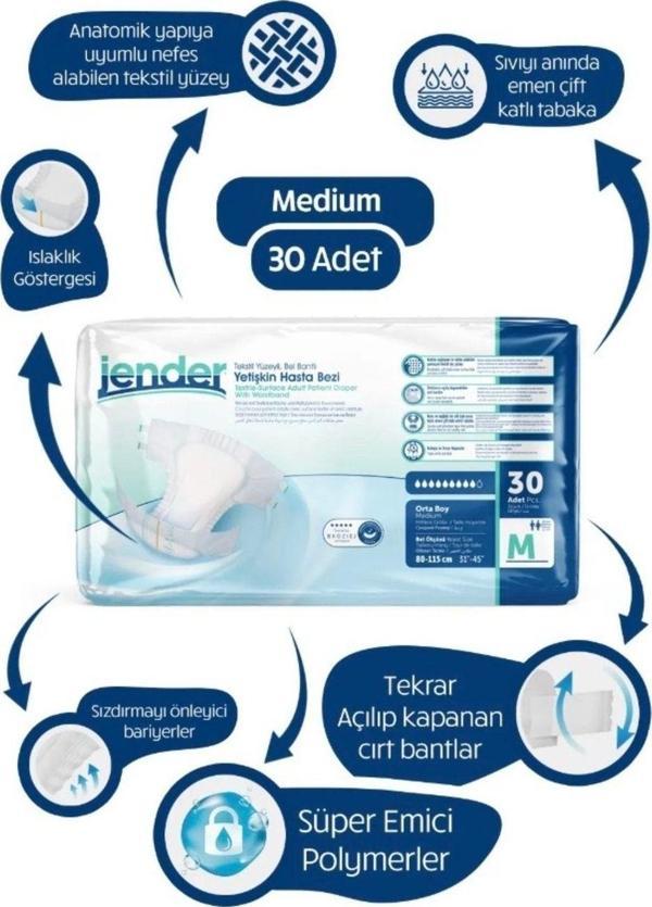 Jender Hasta Bezi Bel Bantlı Medıum 30 Lu 1 Paket - Image 1