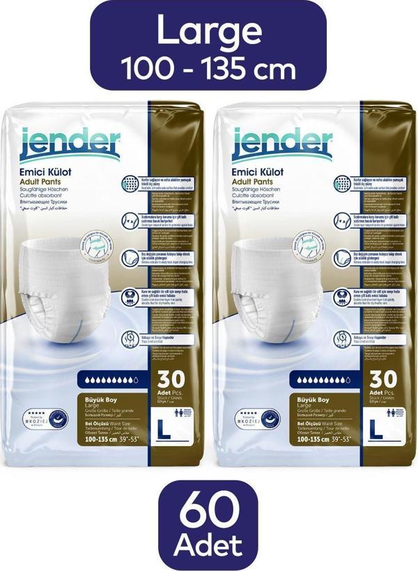Jender Emici Külot Yetişkin Bezi Large 30X2 60 Adet - Image 1