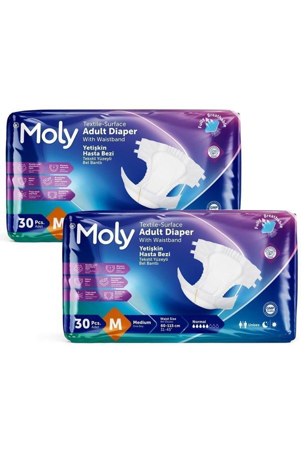 Moly Bel Bantlı Hasta Bezi Medium 60'Lı - Image 1