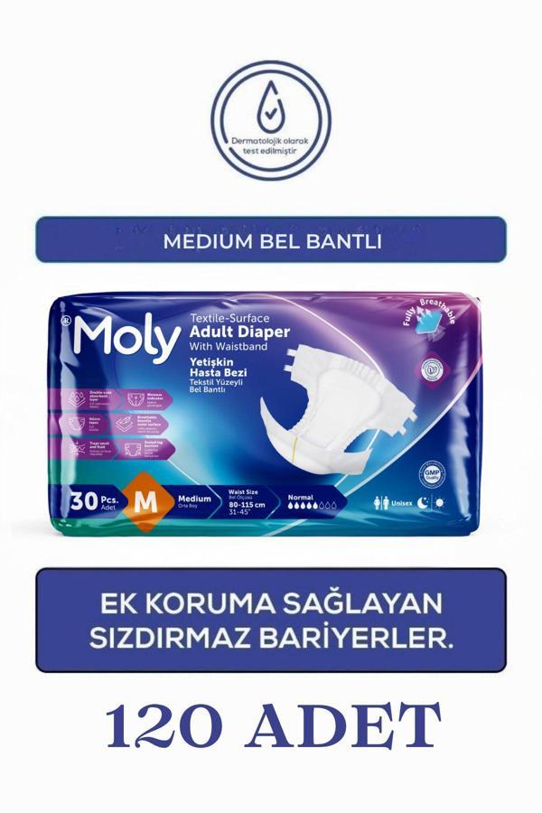 Moly Bel Bantlı Hasta Bezi Medium 120'Li - Image 1
