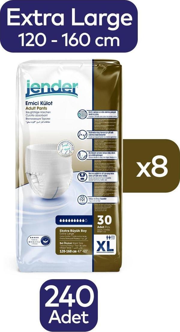 Jender Emici Külot Yetişkin Hasta Bezi X-Large 240 Adet - Image 1