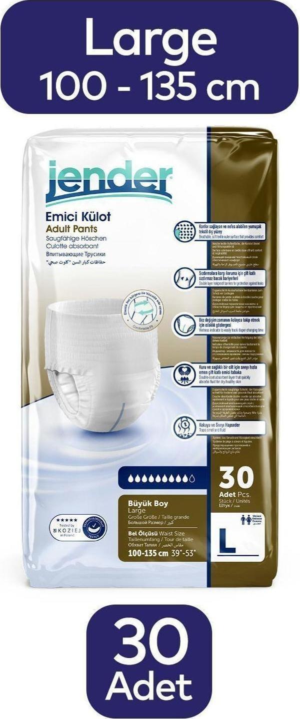 Jender Emici Külot Hasta Bezi Large 30 Adet - Image 1