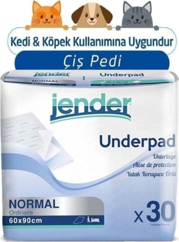 Jender Yatak Koruyucu Örtü 60X90 -Kedi Köpek Çiş Pedi 30'Lu - Image 1