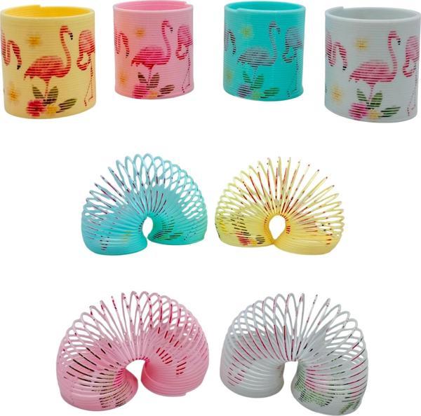 Flamingo Desenli Renkli Stres Yayı Oyuncak Stres Yayı - 5 cm çapında - 1 Adet - Image 1