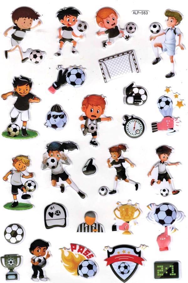 Sticker Kabartmalı A4 Boyutunda Stiker Defter, Planlayıcı Etiket-(lim563) - Siyah Beyaz Futbol - Image 1
