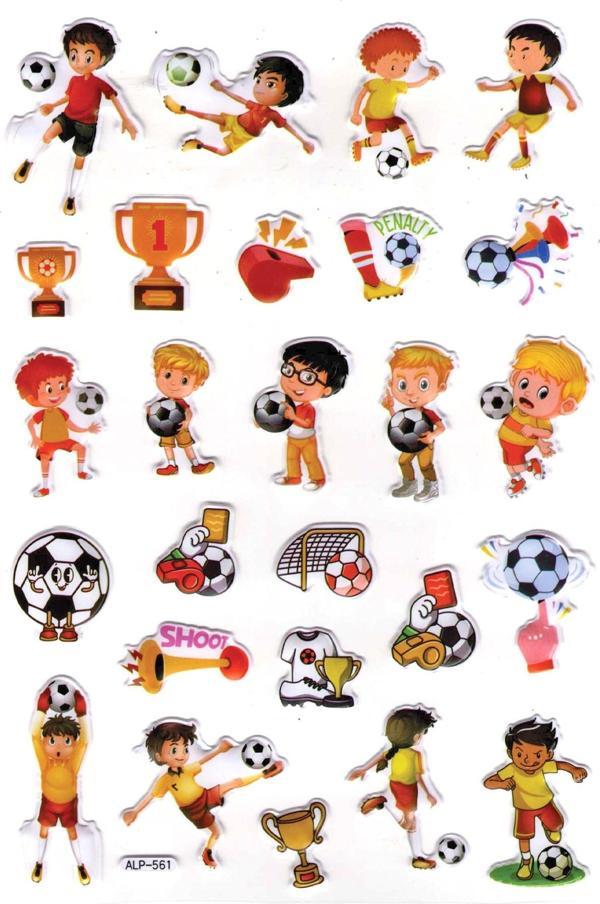 Sticker Kabartmalı A4 Boyutunda Stiker Defter, Planlayıcı Etiket-(lim561) - Sarı Kırmızı Futbol - Image 1