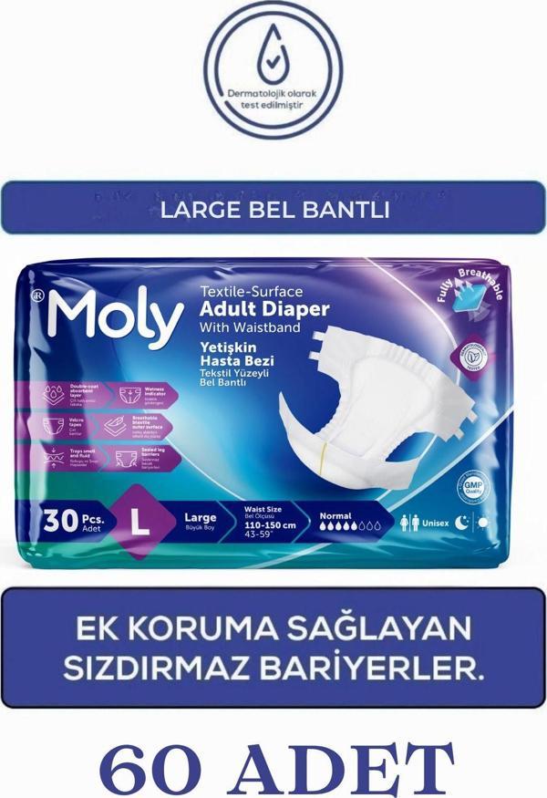 Moly 30 'Lu L Beden Hasta Bezi (2 Li Paket) - Image 1