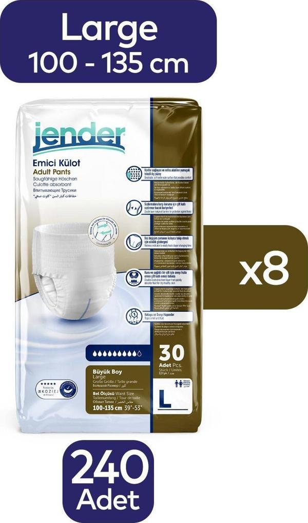 Jender Emici Külot Yetişkin Hasta Bezi Large 240 Adet - Image 1
