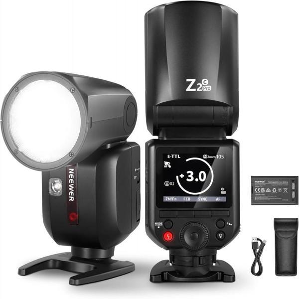 Neewer Z2PRO-C Yuvarlak Başlıklı Bataryalı Tepe Flaşı (Canon) - Image 1