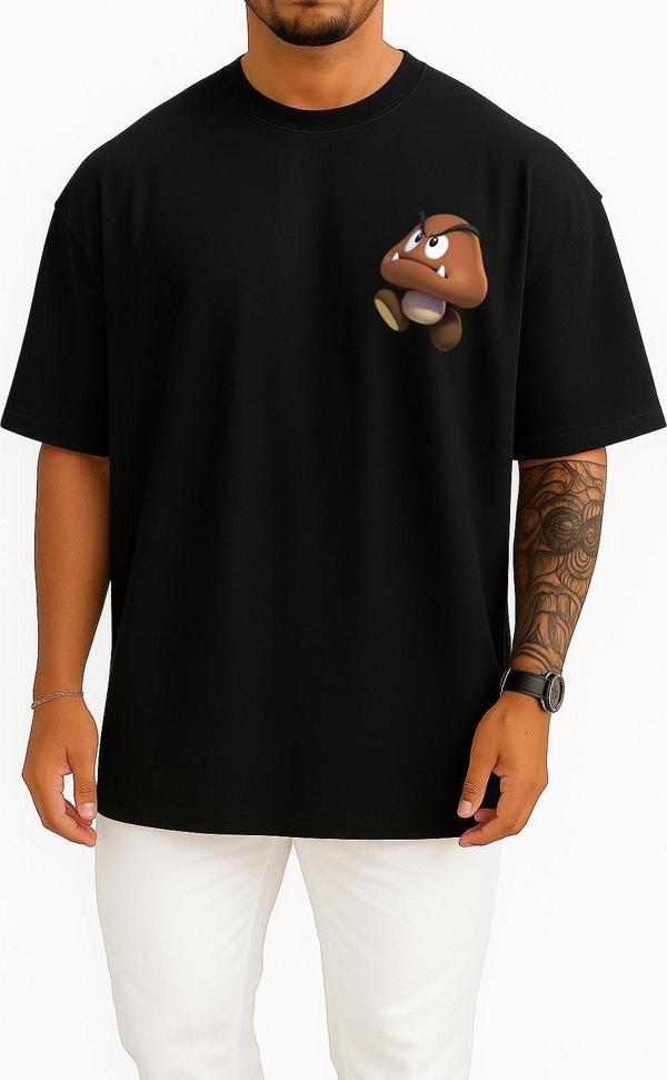 Oversize Potato Super Mario Cep Tasarımlı Unisex T-Shirt - Image 1