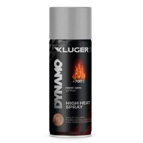 Dynamo Isıya Dayanıklı Sprey Boya 400ml Gümüş - Image 1