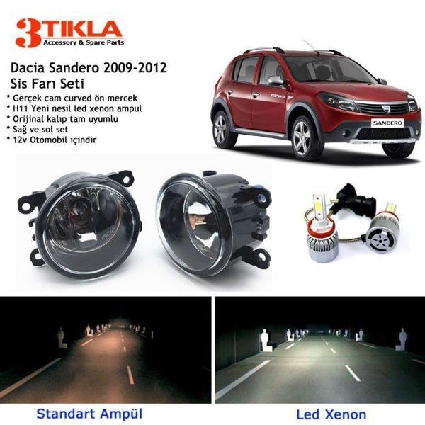 Dacia Sandero 2009-2012 Beyaz Led Xenon Sis Farı Seti - Image 1