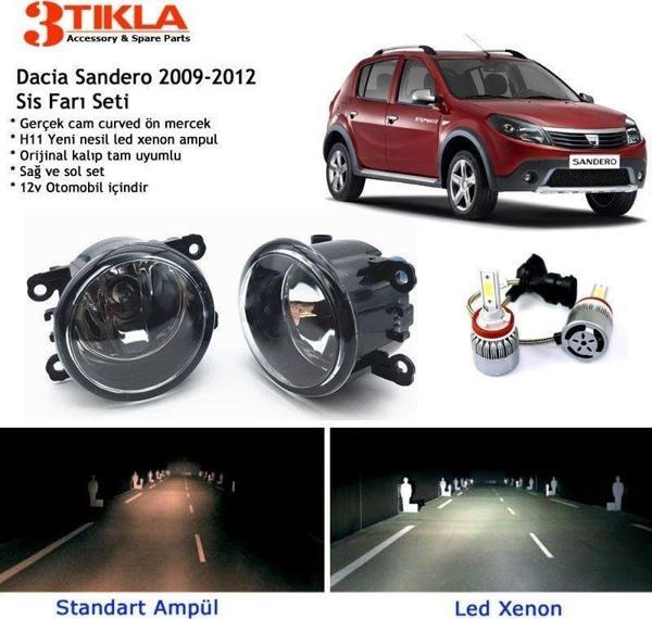 Dacia Sandero 2009-2012 Beyaz Led Xenon Sis Farı Seti - Image 1