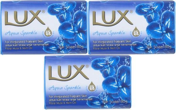 Lux Sabun 80GR Aqua Sparkle (Su Gibi Işıltı) (3 Lü Set) - Image 1