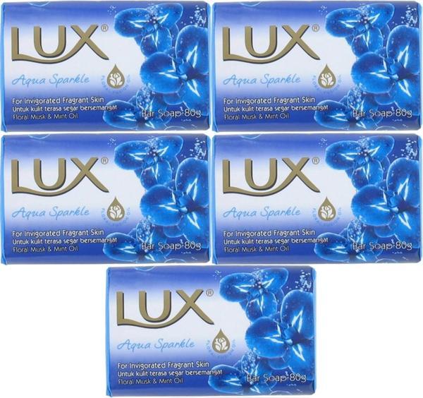 Lux Sabun 80GR Aqua Sparkle (Su Gibi Işıltı) (5 Li Set) - Image 1