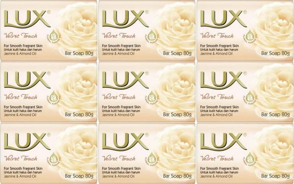 Lux Sabun 80GR Velvet Touch (Kadife Dokunuş) (9 Lu Set) - Image 1