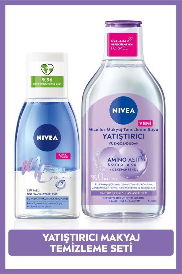 Göz Makyaj Temizleyici 125ml ve Yatıştırıcı Micellar Makyaj Temizleme Suyu, Hassas Cilt,Dekspantenol - Image 1