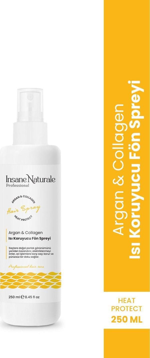 Insane Naturale Argan Collagen Isı Koruyucu Saç Şekillendirici Fön Spreyi(Fön Suyu) 250 Ml - Image 1