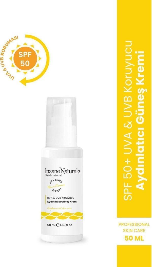 Insane Naturale Aydınlatıcı Güneş Kremi- Spf 50 ,Uva & Uvb Koruyucu Güneş Kremi 50 Ml - Image 1