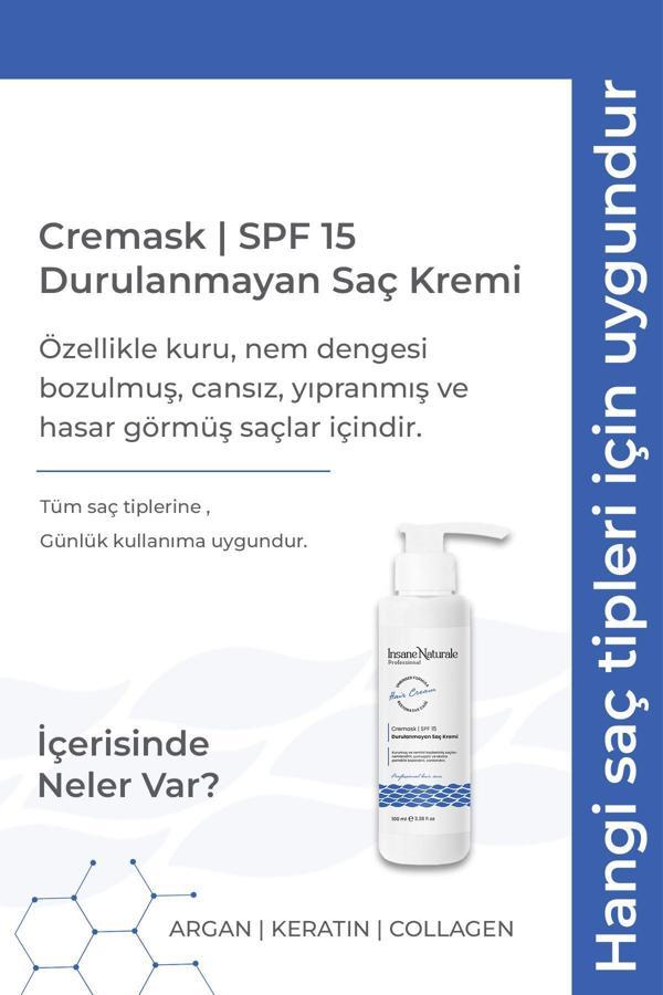 Insane Naturale Cremask Durulanmayan Saç Bakım Kremi (Valiz-Seyahat Boy) 100 Ml - Image 1