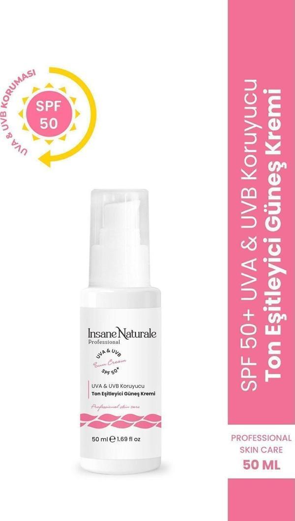 Insane Naturale Ton Eşitleyici Güneş Kremi - Spf 50 , Uva & Uvb Koruyucu Güneş Kremi 50 Ml - Image 1