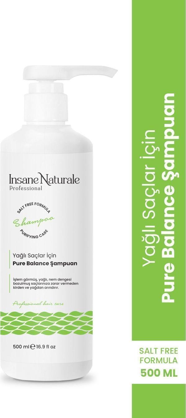 Insane Naturale Yağlı Saçlar İçin Nem Dengeleyici Saç Bakım Şampuan 500 Ml - Image 1