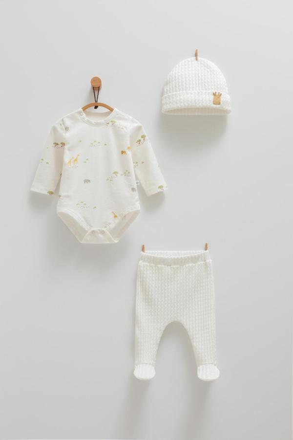 SAFARI TIME BODY PANTOLON ŞAPKA ÜÇLÜ TAKIM Ekru - Image 1