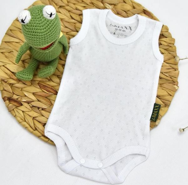LOVEMAXX UNISEX JAKARLI ÇITÇITLI BODY BEYAZ - Image 1