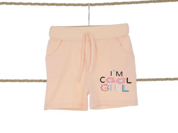 KALP GIRL BASKILI KIZ ŞORT Somon - Image 1