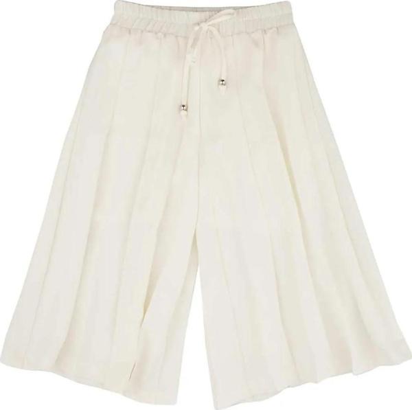 PLİSELİ ŞİFON PANTOLON Ekru - Image 1