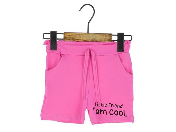 CEPLİ LİTTLE FRİEND I AM COOL BASKILI KIZ ŞORT Pembe - Image 1