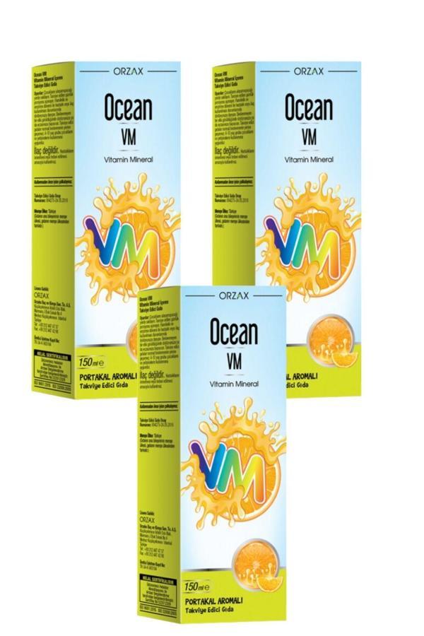 Ocean VM Portakal Aromalı Şurup 150 ml x 3 Adet - Image 1