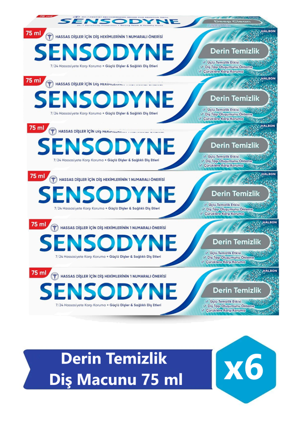 Sensodyne Derin Temizlik Diş Macunu 75 ml x 6 Adet - Image 1