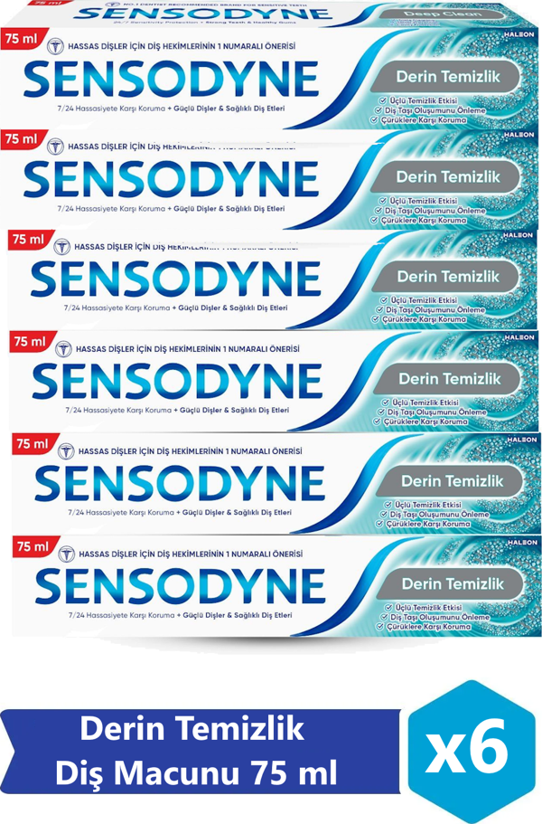 Sensodyne Derin Temizlik Diş Macunu 75 ml x 6 Adet - Image 1