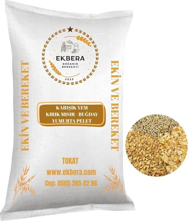 Ekbera - Kırık Mısır, Buğday Ve Yumurta Pelet Karışık Yem (Tavuk, Kaz, Ördek Vb.) - 3 Kg - Image 1