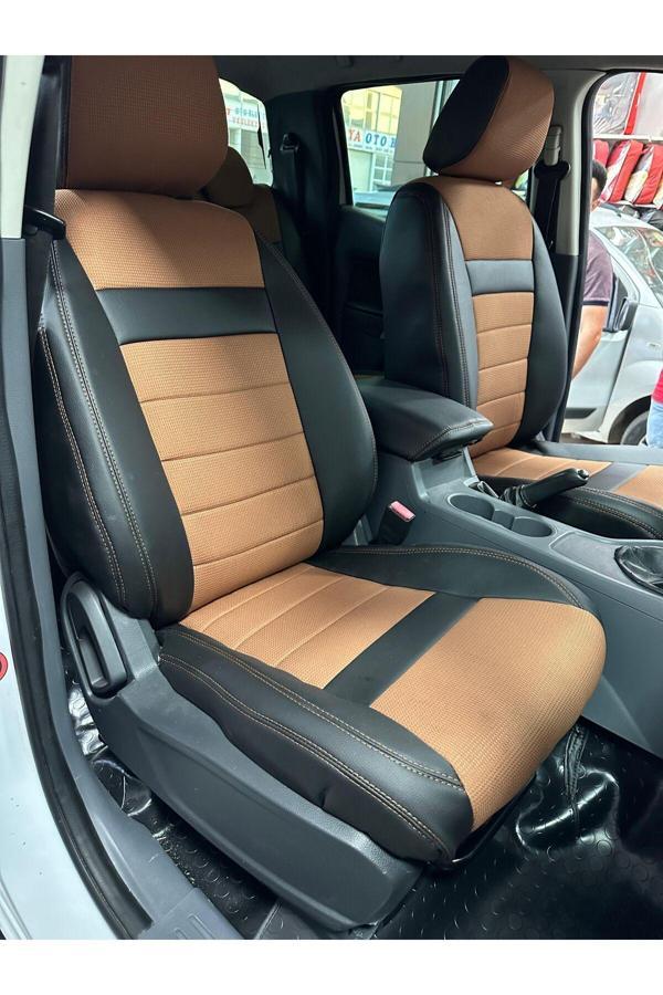 Atlas Oto Giyim Ford Ranger 2012-2014 Model Araca Uygun Özel Dikim Yarı Deri Koltuk Kılıfı - Image 1