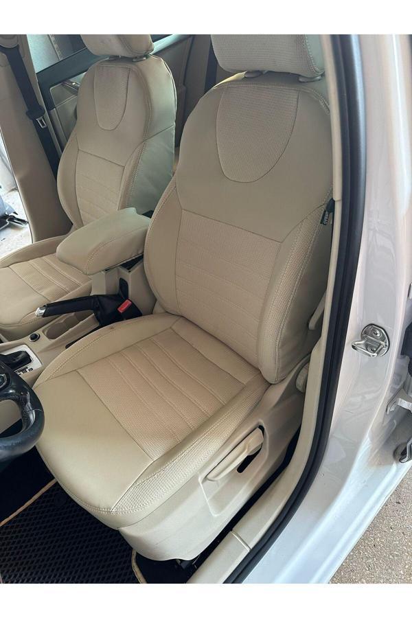 Atlas Oto Giyim Skoda Octavia 2013-2016 Elegance-Stayle Paket Yarı Deri Yarı Kumaş Araca Özel Dikim Koltuk Kılıfı - Image 1