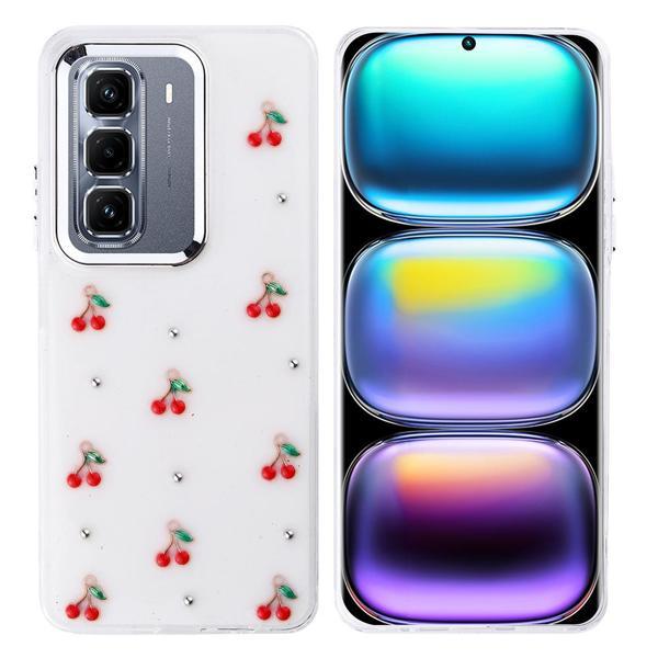 İnfinix Hot 50 Pro Plus 4G Uyumlu Kamera Korumalı Kiraz-Fiyonk Figürlü Silikon Kapak - Image 1