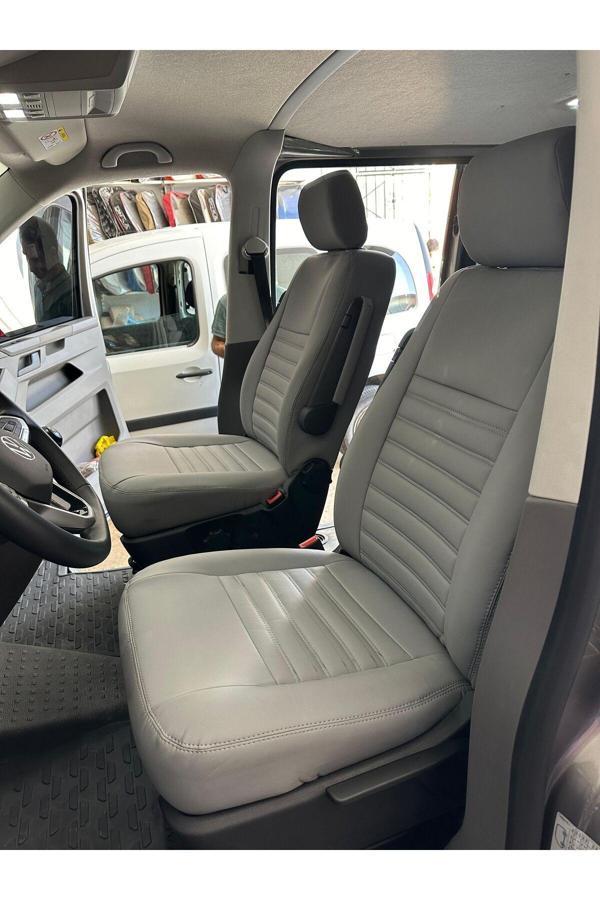 Atlas Oto Giyim Volkswagen Transporter 2020 Ve Üzeri Modeller İçin Deri Özel Dikim Koltuk Kılıfı - Image 1