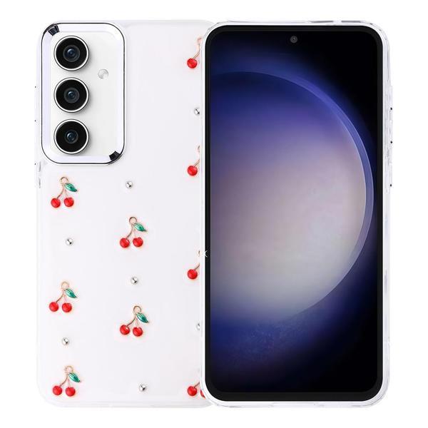 Samsung Galaxy S23 FE Uyumlu Kamera Korumalı Kiraz-Fiyonk Figürlü Silikon Kapak - Image 1