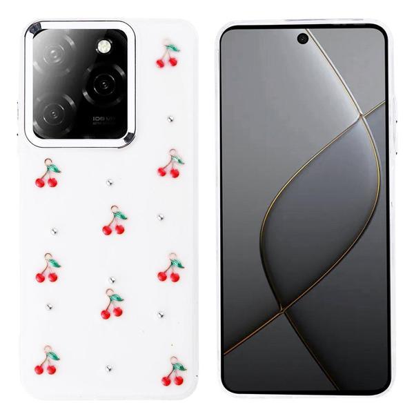 Tecno Spark 20 Pro 5G Uyumlu Kamera Korumalı Kiraz-Fiyonk Figürlü Silikon Kapak - Image 1